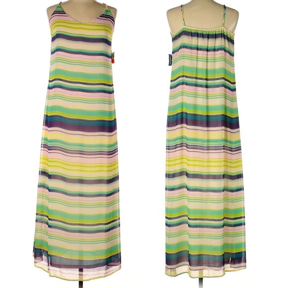 Old Navy Striped Print Maxi Dress Size L (NWT) - Picture 1 of 3